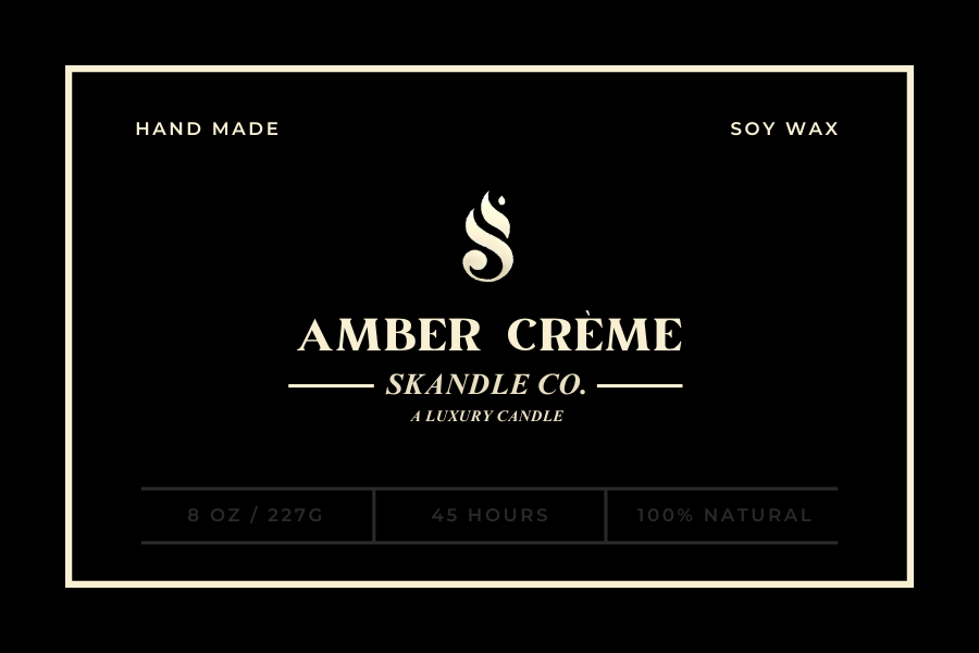 Amber Crème Luxury Candle – Indulgent Crème Brûlée-Inspired Scent for a Warm, Cozy Ambiance